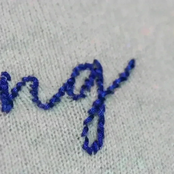 ANTHROPOLOGIE By Charli Cashmere Sweater Embroidered Making Waves Women Med - Picture 4 of 12